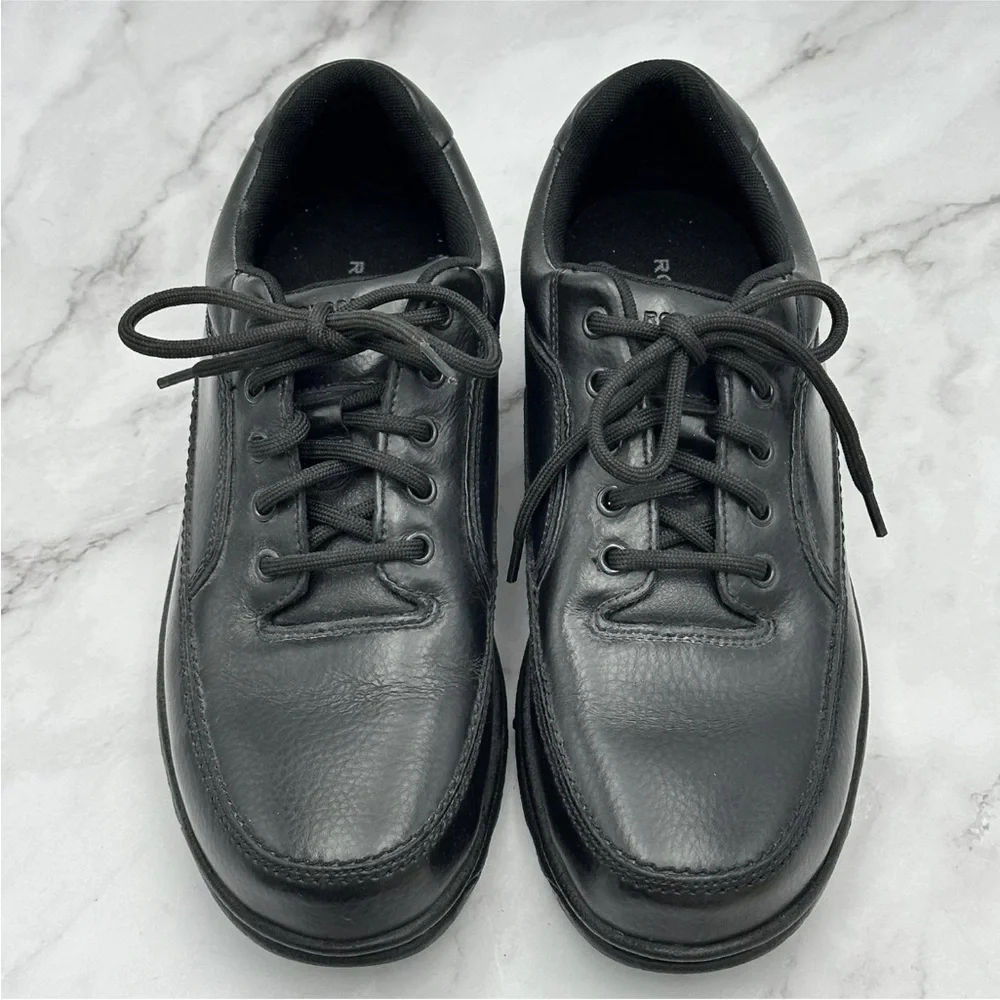 Rockport Shoes Mens Size 10M Black Leather Casual Walking Sneakers K71218
